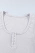 U Neck Button Knit Long Sleeve Top